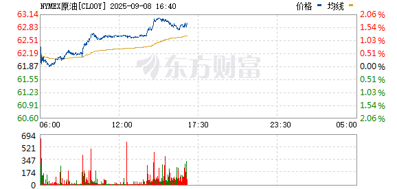 传金所 WTI原油期货跌幅扩大至1% 报63.947美元/桶